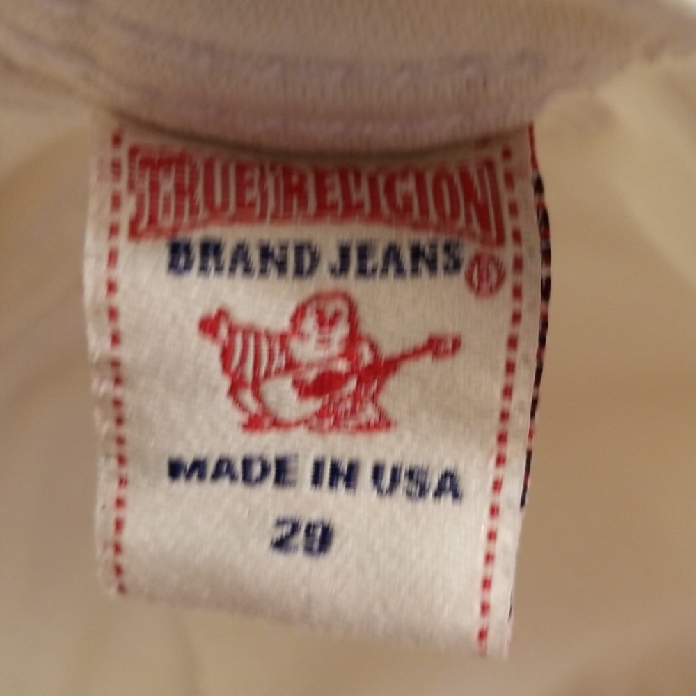 True Religion white embroidered skinny Jean Z414 - Picture 5 of 8